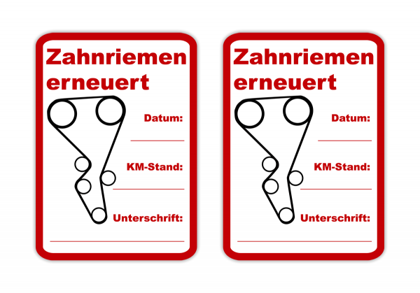 Aufkleber Zahnriemenwechsel